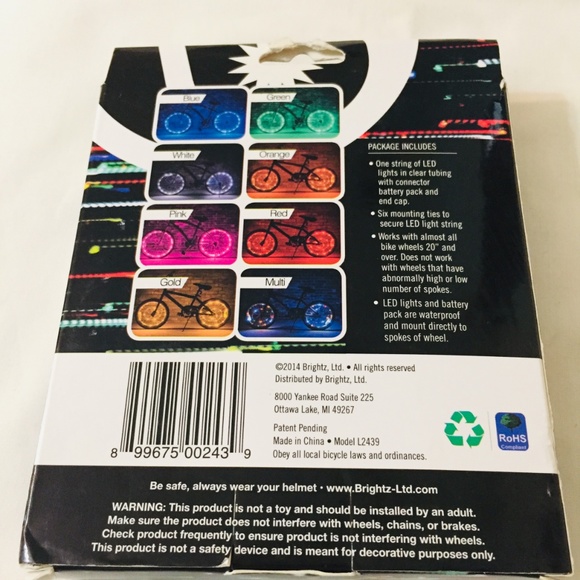 Wheelbrightz Multicolored Bicycle LED Red Blue and Green Lights  NIB - Picture 2 of 2